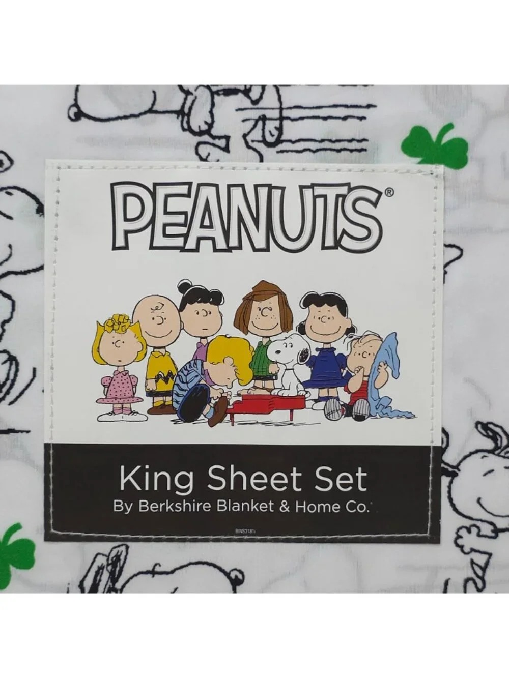 Peanuts Snoopy King Sheet Set Shamrock St Patrick's Day By Berkshire Spring